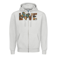 Dove Grey love texas map sunflower leopard cowhide Zipper Hoodie - Artiststas