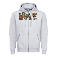 Heather Grey love texas map sunflower leopard cowhide Zipper Hoodie - Artiststas