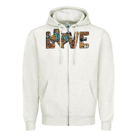 Oatmeal Heather love texas map sunflower leopard cowhide Zipper Hoodie - Artiststas