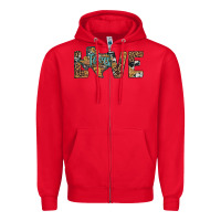 Red love texas map sunflower leopard cowhide Zipper Hoodie - Artiststas