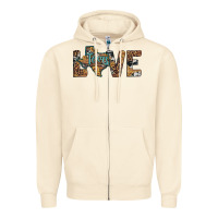 Sandshell love texas map sunflower leopard cowhide Zipper Hoodie - Artiststas