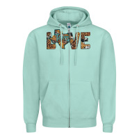 Seafoam love texas map sunflower leopard cowhide Zipper Hoodie - Artiststas