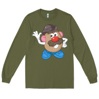 Army Green Womens Mr. Potato Head Simple Portrait Long Sleeve Tee - longCreatives