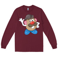 Burgundy Womens Mr. Potato Head Simple Portrait Long Sleeve Tee - longCreatives