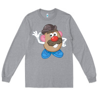 Heather Grey Womens Mr. Potato Head Simple Portrait Long Sleeve Tee - longCreatives
