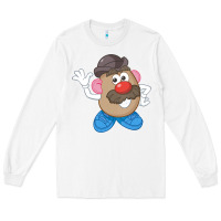 White Womens Mr. Potato Head Simple Portrait Long Sleeve Tee - longCreatives