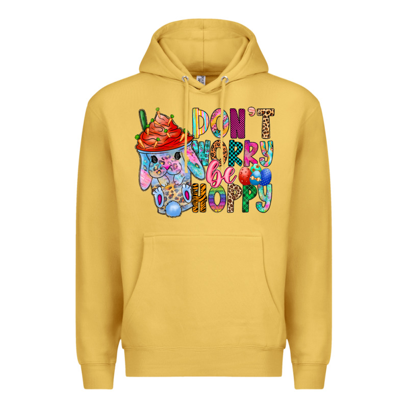 Don T Worry Be Hoppy Easter Premium Hoodie by CowhideDigitalArt | Teevron