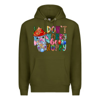 Army Green DON T WORRY Be hoppy Easter Premium Hoodie - CowhideDigitalArt