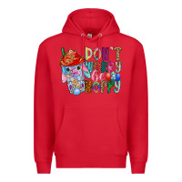 Red DON T WORRY Be hoppy Easter Premium Hoodie - CowhideDigitalArt