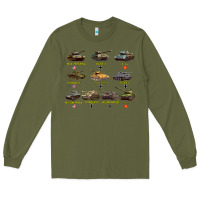 Army Green Top Ten Best WW2 Tanks M4 Sherman Panzer IV Tiger II T34 Long Sleeve Tee - longCreatives