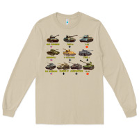 Mushroom Top Ten Best WW2 Tanks M4 Sherman Panzer IV Tiger II T34 Long Sleeve Tee - longCreatives