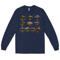 Navy Top Ten Best WW2 Tanks M4 Sherman Panzer IV Tiger II T34 Long Sleeve Tee - longCreatives