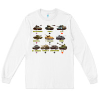 White Top Ten Best WW2 Tanks M4 Sherman Panzer IV Tiger II T34 Long Sleeve Tee - longCreatives