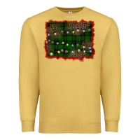 Antique Gold christmas green plaid background Premium Sweatshirt - BarkalooDesign