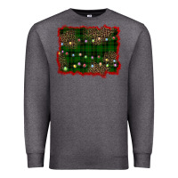 Charcoal Heather christmas green plaid background Premium Sweatshirt - BarkalooDesign