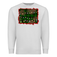 Dove Grey christmas green plaid background Premium Sweatshirt - BarkalooDesign
