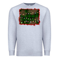 Heather Grey christmas green plaid background Premium Sweatshirt - BarkalooDesign