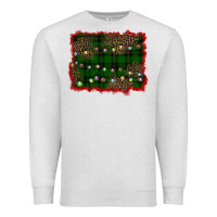 Oatmeal Heather christmas green plaid background Premium Sweatshirt - BarkalooDesign