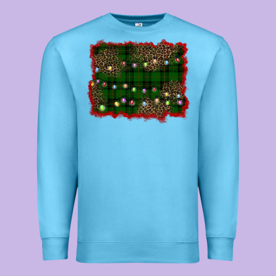 Christmas Green Plaid Background Premium Sweatshirt Designed By Barkaloodesign