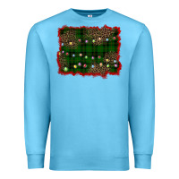 Ocean Blue christmas green plaid background Premium Sweatshirt - BarkalooDesign