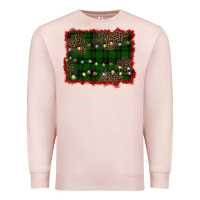 Pale Pink christmas green plaid background Premium Sweatshirt - BarkalooDesign