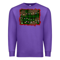 Purple christmas green plaid background Premium Sweatshirt - BarkalooDesign