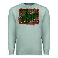 Seafoam christmas green plaid background Premium Sweatshirt - BarkalooDesign