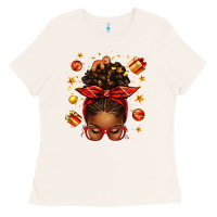 Bone christmas afro messy bun Ladies Tee - texasbilliewilder