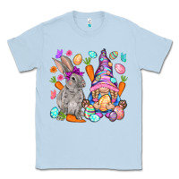 Dusty Blue Easter gnome and rabbit Easter Day Classic Tee - HowdyJamesFarm