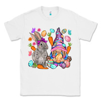 White Easter gnome and rabbit Easter Day Classic Tee - HowdyJamesFarm