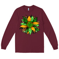 Burgundy St. Patrick's sunflower Long Sleeve Tee - OliviaCreatesArt