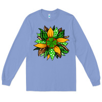 Colony Blue St. Patrick's sunflower Long Sleeve Tee - OliviaCreatesArt