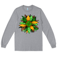 Heather Grey St. Patrick's sunflower Long Sleeve Tee - OliviaCreatesArt