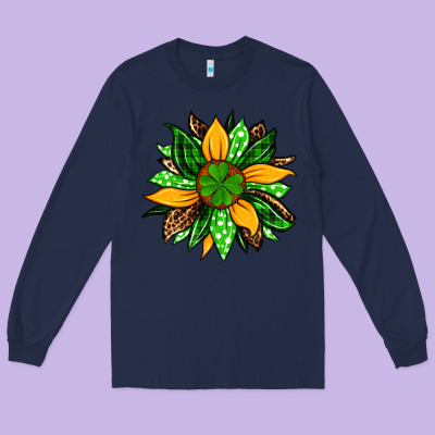 St. Patrick's Sunflower Long Sleeve Tee Designed By Oliviacreatesart