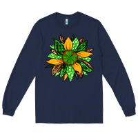 Navy St. Patrick's sunflower Long Sleeve Tee - OliviaCreatesArt