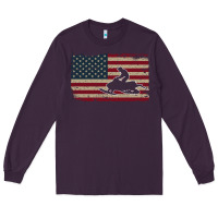 Plum Snowmobile USA Flag Snow Sled Patriotic Snowmobiling Gift Long Sleeve Tee - longCreatives