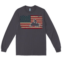 Smoke Snowmobile USA Flag Snow Sled Patriotic Snowmobiling Gift Long Sleeve Tee - longCreatives