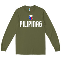 Army Green Pilipinas Basketball Wear, Gilas Philippines Casual Wear Long Sleeve Tee - longCreatives