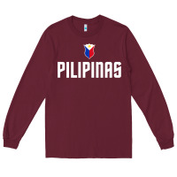 Burgundy Pilipinas Basketball Wear, Gilas Philippines Casual Wear Long Sleeve Tee - longCreatives