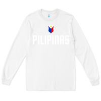 White Pilipinas Basketball Wear, Gilas Philippines Casual Wear Long Sleeve Tee - longCreatives