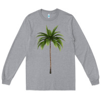Heather Grey Tropical Palm Tree Long Sleeve Tee - longCreatives