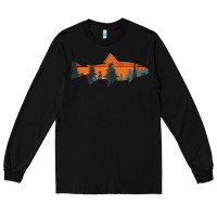 Black Trout Fly Fishing Nature Outdoor Fisherman Gift Long Sleeve Tee - longCreatives