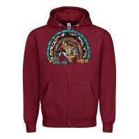 Burgundy texas map sunflower leopard cowhide aztec turquoise gemstone rainbow Zipper Hoodie - Artiststas