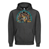 Charcoal Heather texas map sunflower leopard cowhide aztec turquoise gemstone rainbow Zipper Hoodie - Artiststas