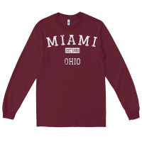Burgundy Miami Ohio OH Vintage Long Sleeve Tee - longCreatives