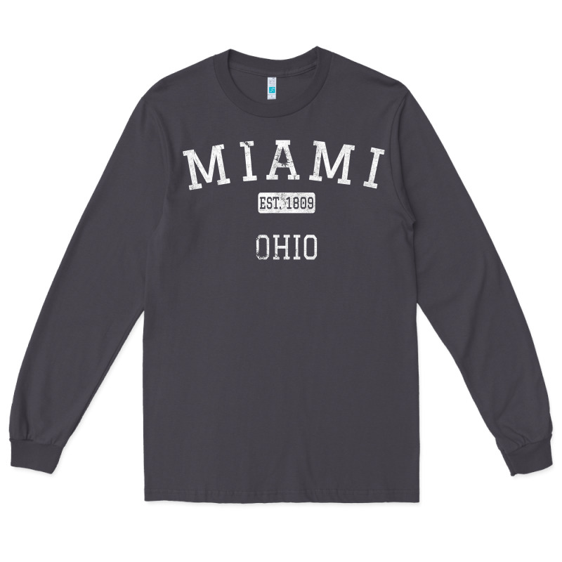 Miami Ohio Oh Vintage Long Sleeve Tee by longCreatives | Teevron