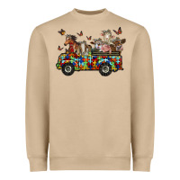 Mushroom farm animals autism Heavyweight Sweatshirt - RacoonDesign