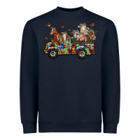 Navy farm animals autism Heavyweight Sweatshirt - RacoonDesign