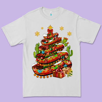 Christmas Feliz Navidad Sombrero Tree Premium Tee Designed By Nancycooperartshop