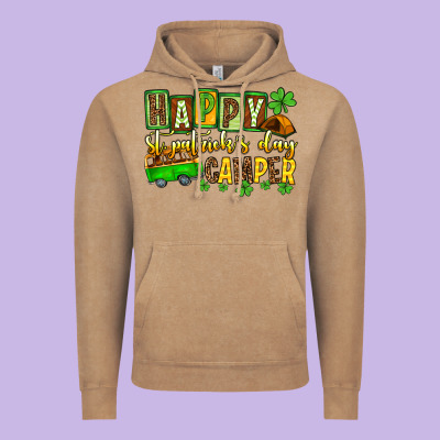 St. Patrick's Happy St. Patrick's Day Camper Vintage Hoodie Designed By Oliviacreatesart